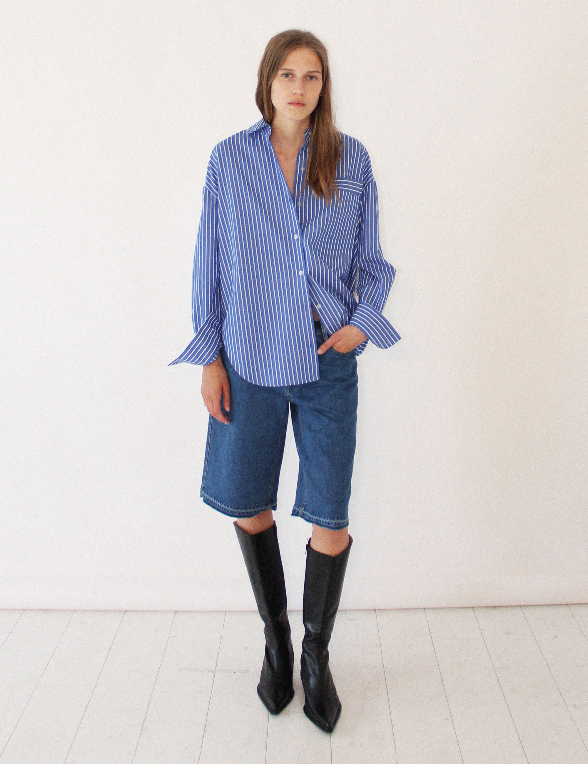 Arthur Oversized Shirt Blue Stripes Mix 34 / Blue White Stripes Mix