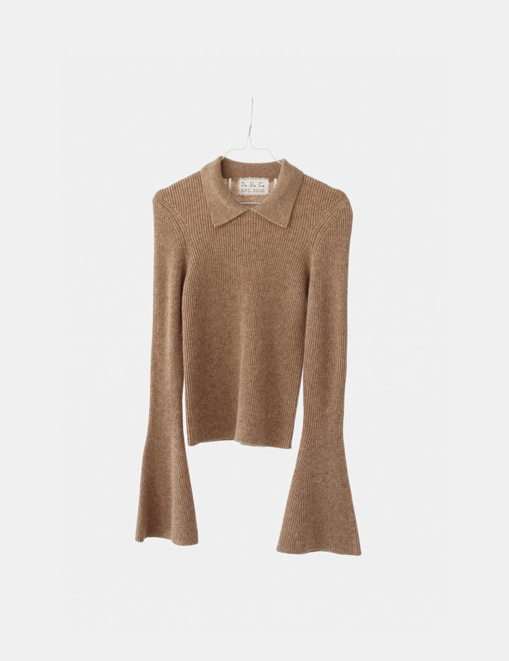 Carmen Collar Sweater Camel XS / Camel