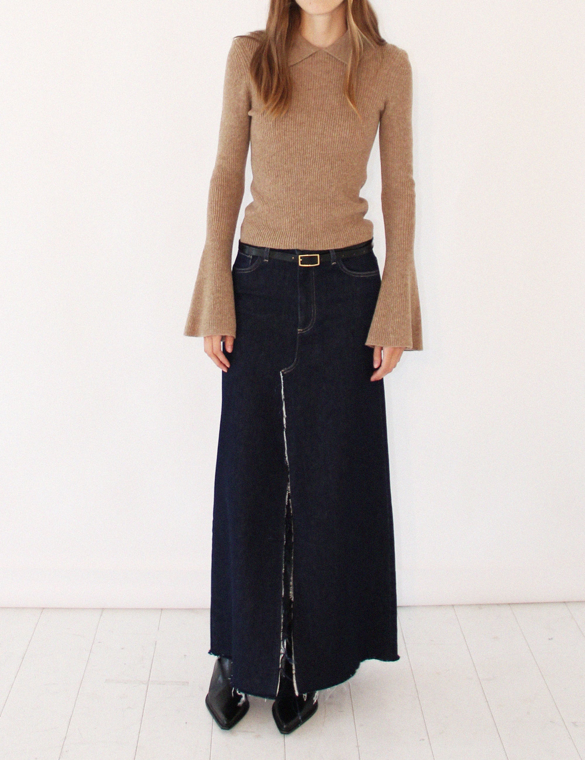 Carmen Collar Sweater Camel XS / Camel