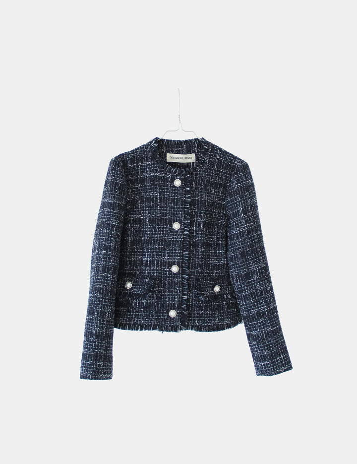 Adeline Jacket Navy Melange 34 / Navy Melange Check