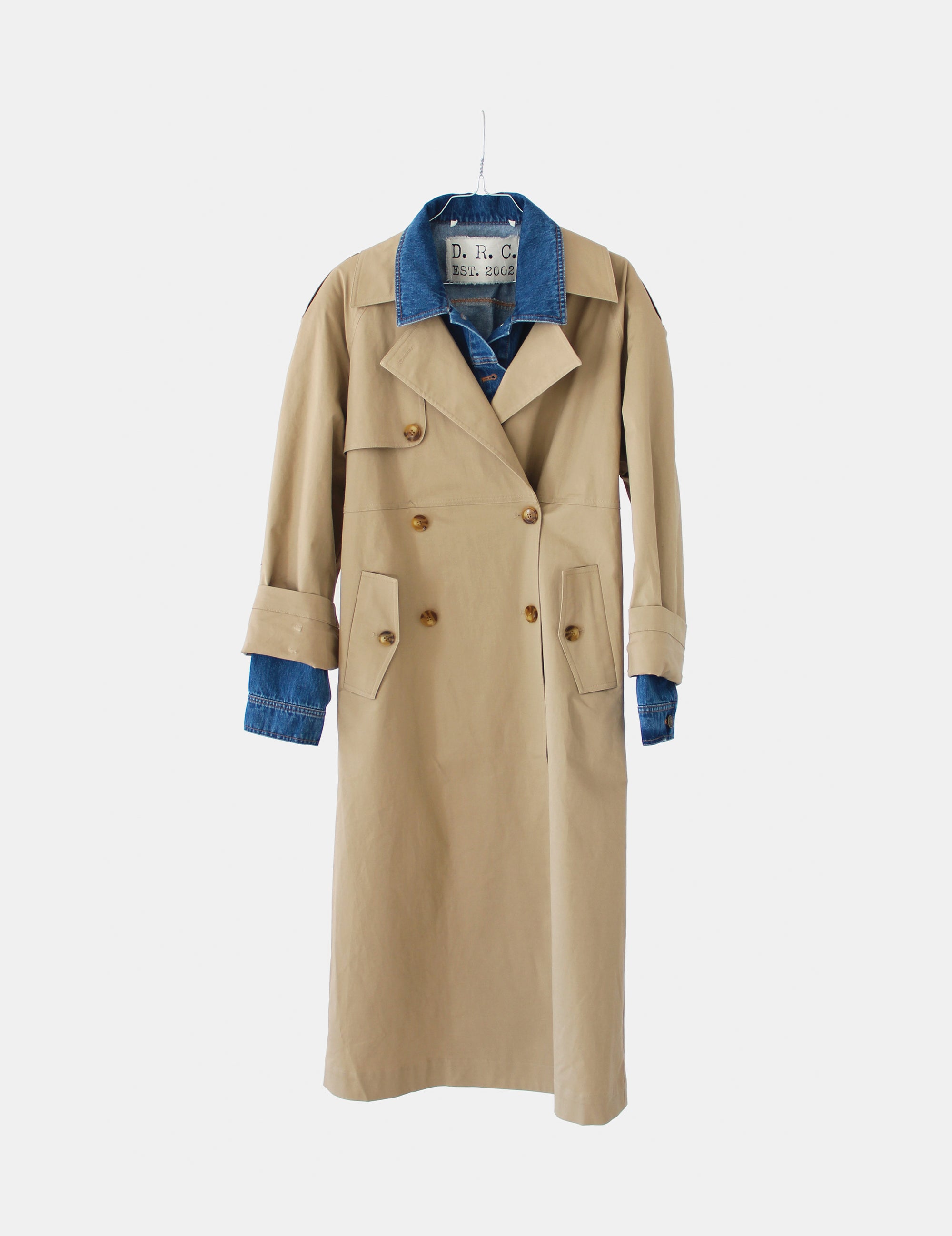 Dylan Mix Trench Sand Blue Denim 34 / Sand Blue Denim