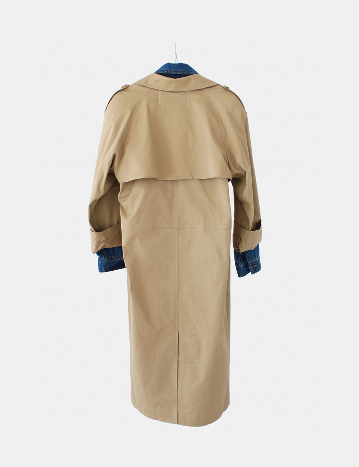 Dylan Mix Trench Sand Blue Denim 34 / Sand Blue Denim