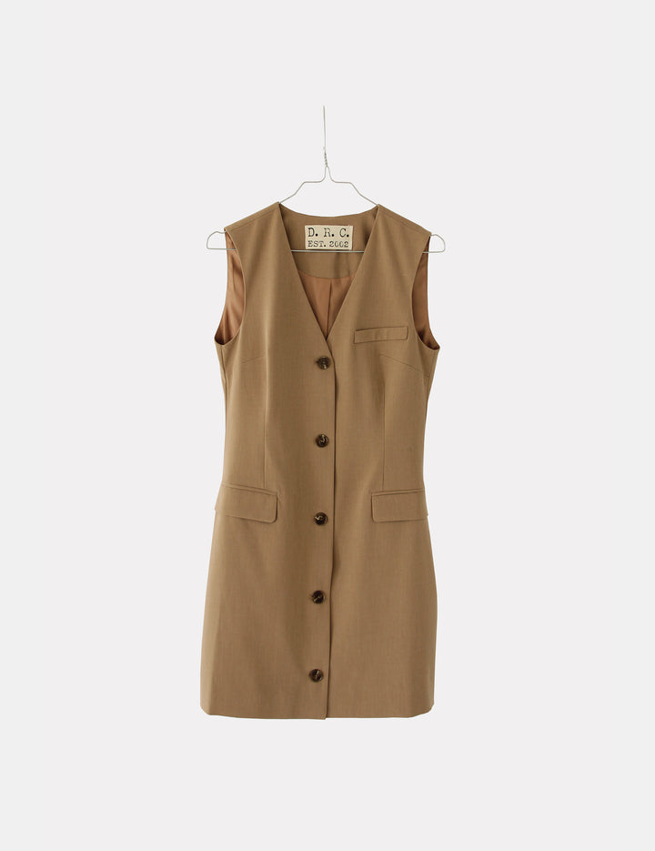 Scott Blazer Vest Dress Sand 34 / Sand