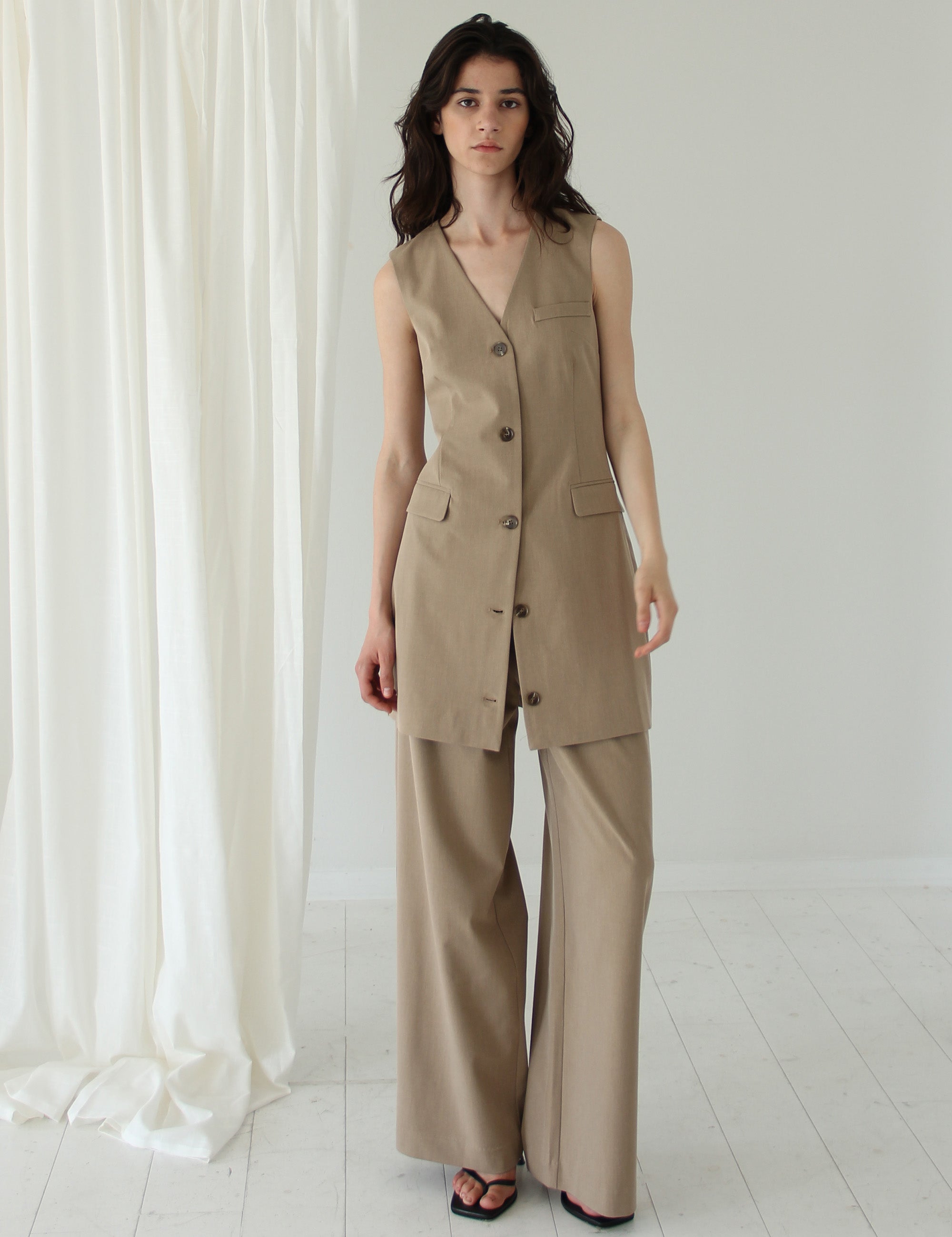 Scott Blazer Vest Dress Sand 34 / Sand