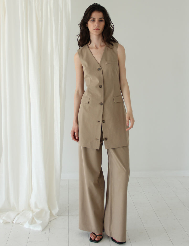 Scott Blazer Vest Dress Sand 34 / Sand