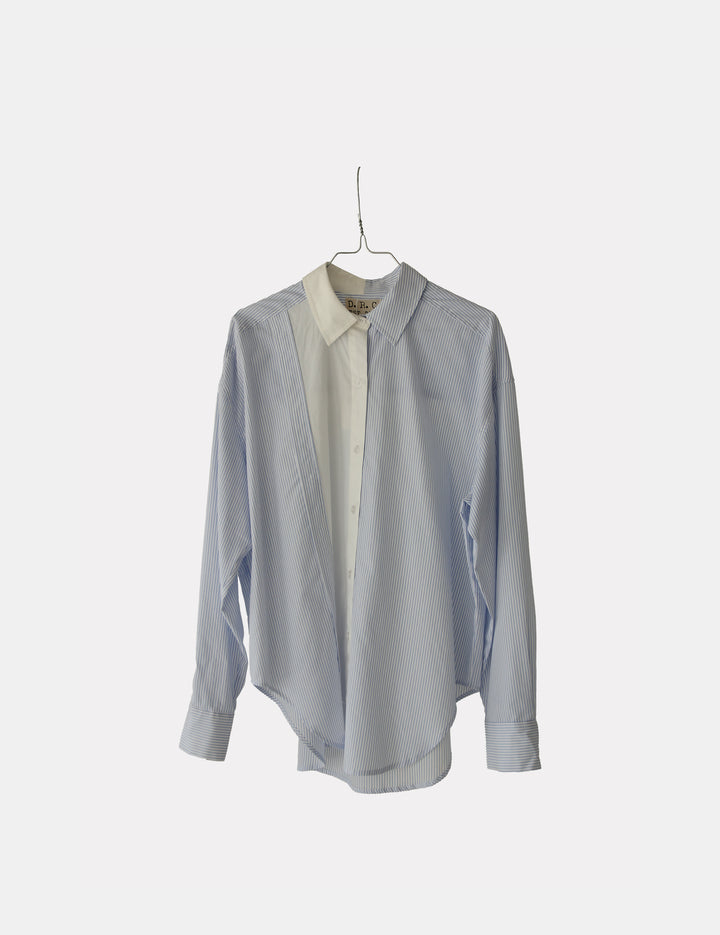 Daisy Asymmetric Shirt Blue Stripes 34 / White Blue Stripes