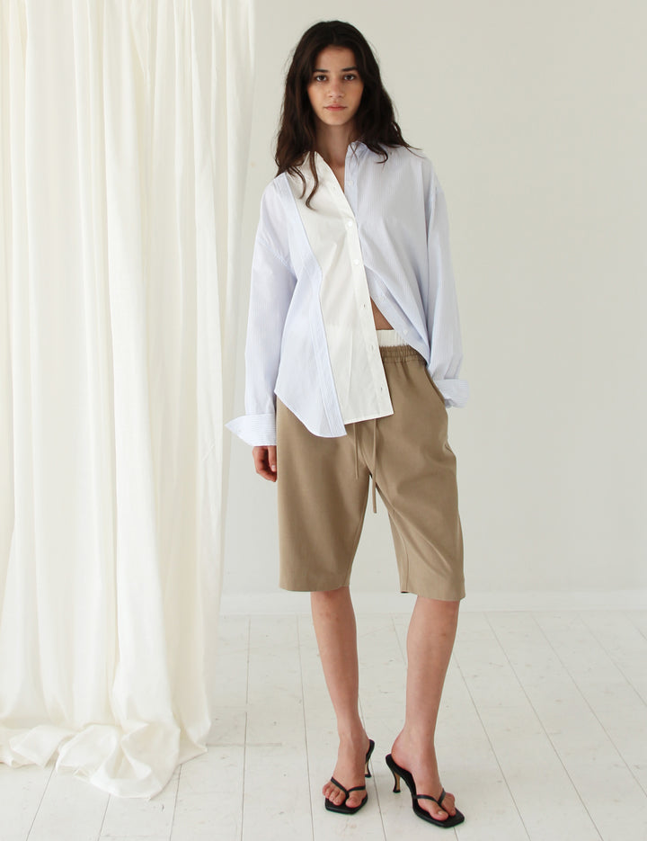 Daisy Asymmetric Shirt Blue Stripes 34 / White Blue Stripes
