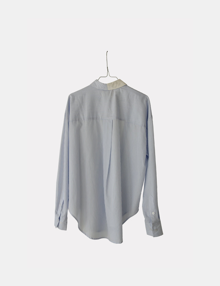 Daisy Asymmetric Shirt Blue Stripes 34 / White Blue Stripes