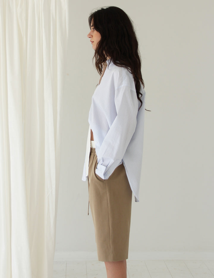 Daisy Asymmetric Shirt Blue Stripes 34 / White Blue Stripes