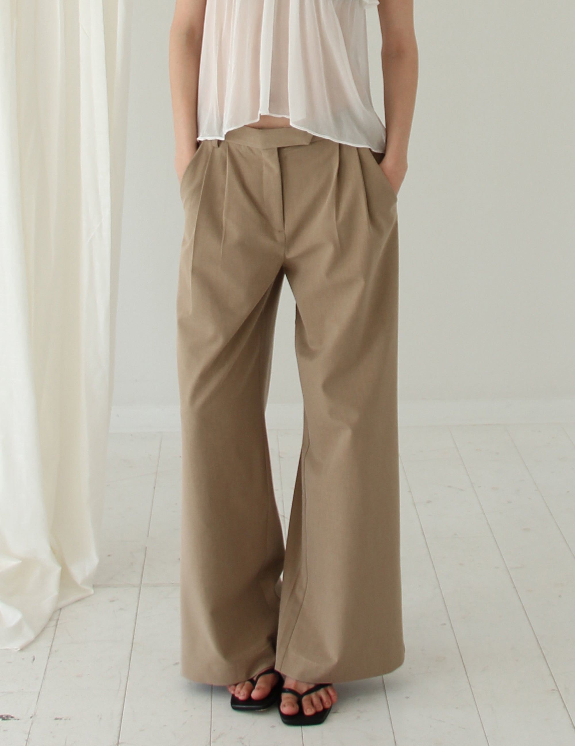 Scott Wide Pants Sand 34 / Sand