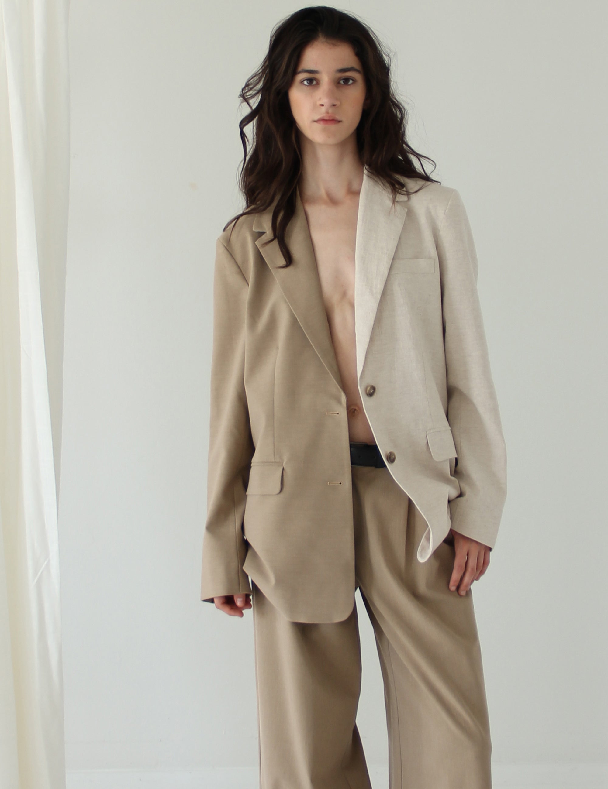 Laurell Mix Blazer Linen Sand Mix S/M / Linen Sand Mix