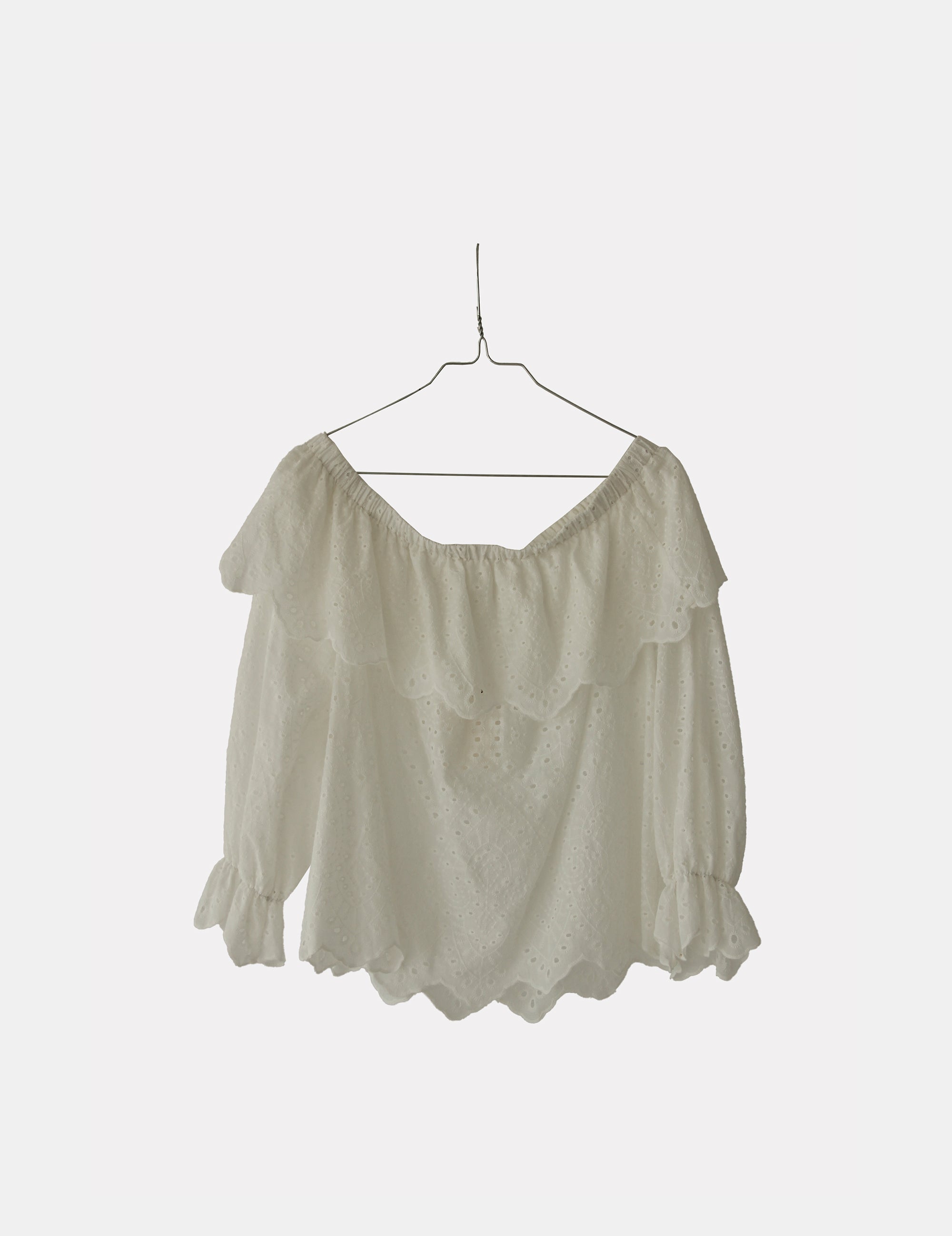 Luna Off-Shoulder Blouse Cream 34 / Cream