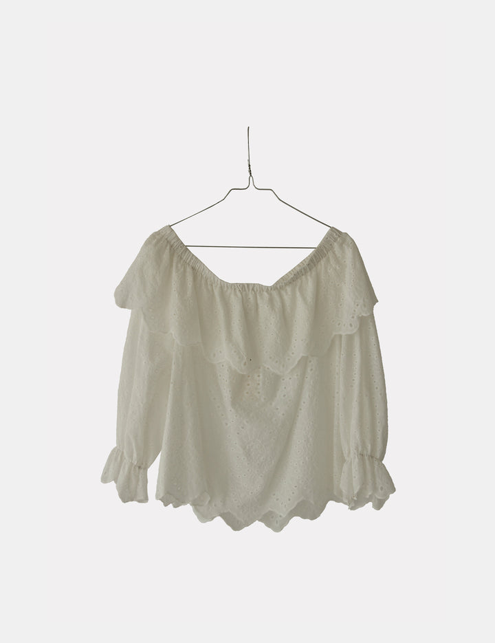 Luna Off-Shoulder Blouse Cream 34 / Cream