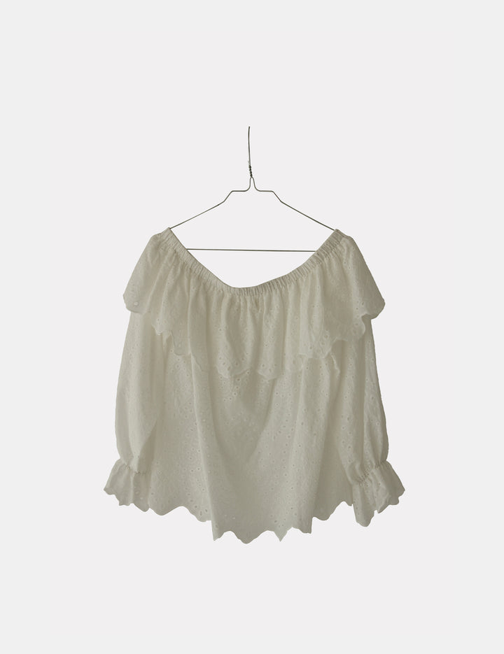 Luna Off-Shoulder Blouse Cream 34 / Cream
