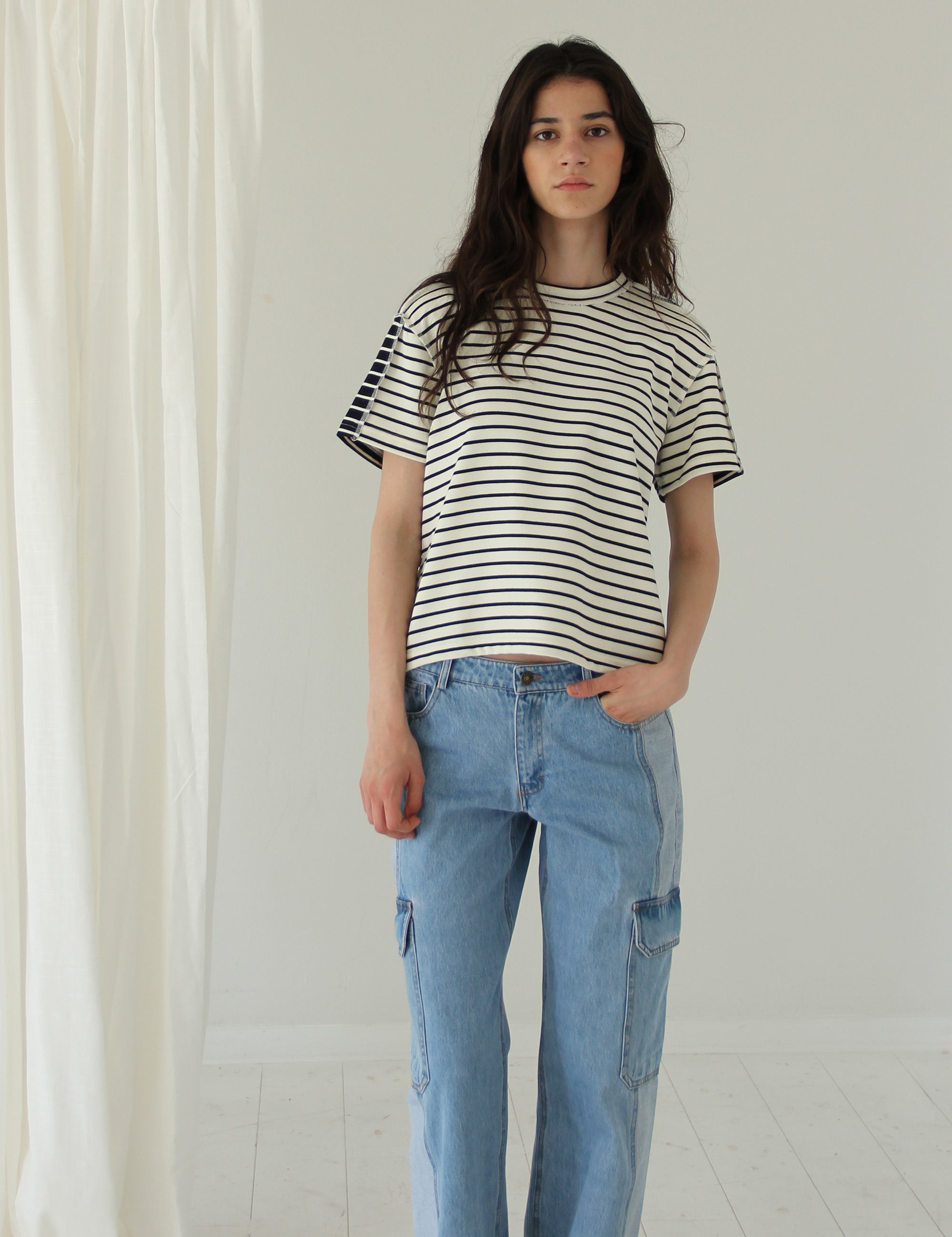 Lottie Tee Stripes Mix XS / Cream Black Stripes Mix