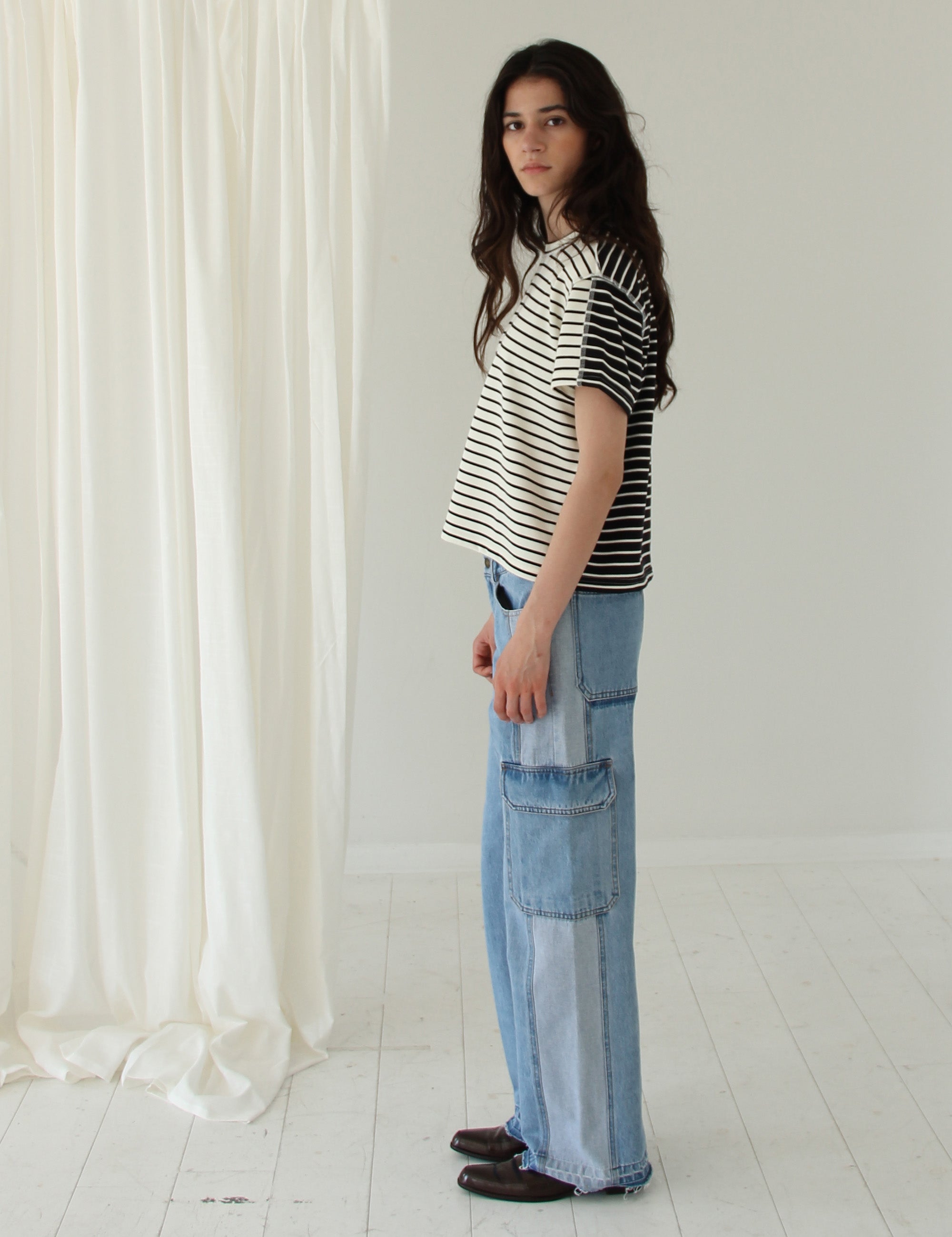 Lottie Tee Stripes Mix XS / Cream Black Stripes Mix