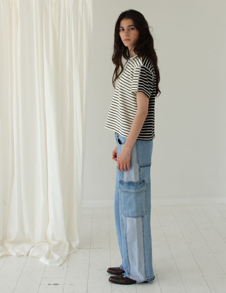 Lottie Tee Stripes Mix XS / Cream Black Stripes Mix