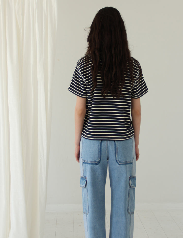 Lottie Tee Stripes Mix XS / Cream Black Stripes Mix