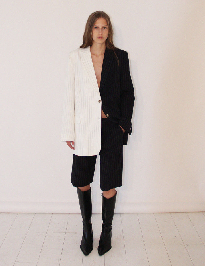 Steven Mix Blazer Cream Navy Mix S/M / Cream Navy Pinstripe Mix