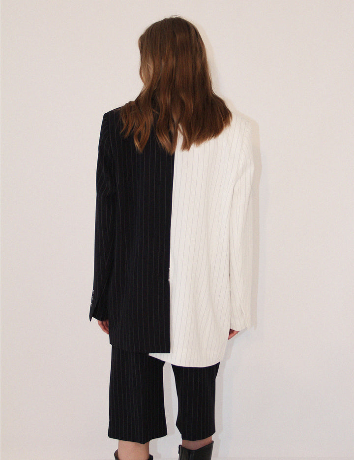 Steven Mix Blazer Cream Navy Mix S/M / Cream Navy Pinstripe Mix