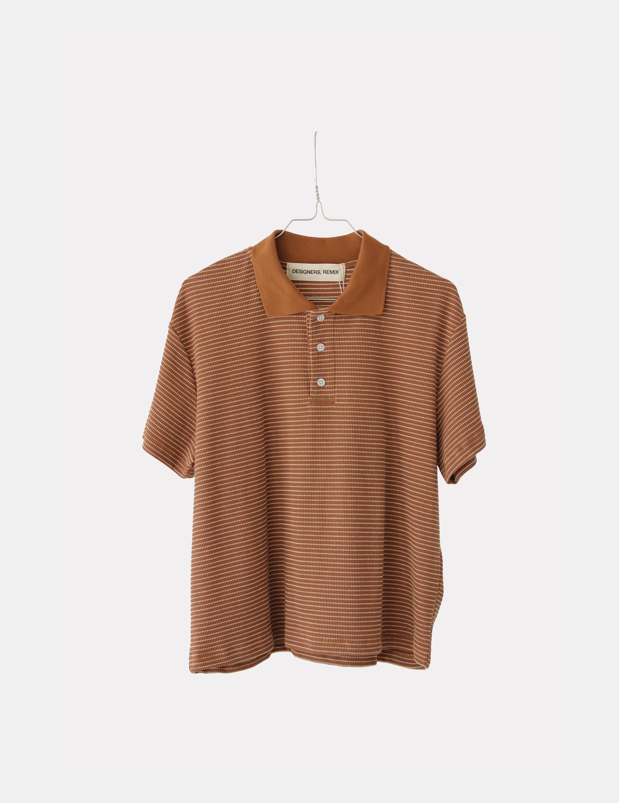 Sacha Polo Tee Brown Cream Stripes XS / Brown Cream Stripes
