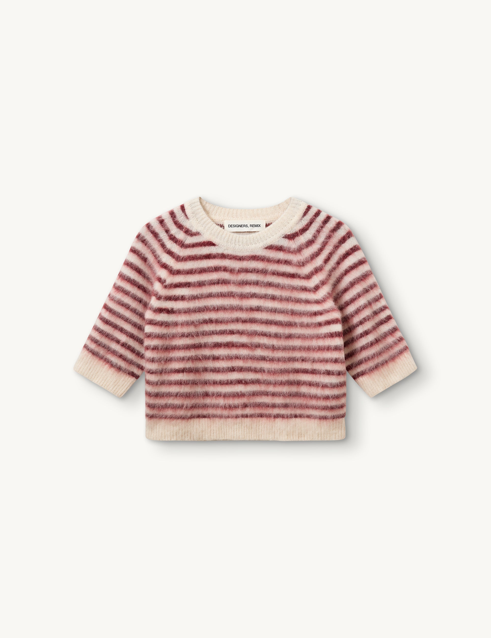 Verona Brushed Tee Cream/Burgundy Stripes