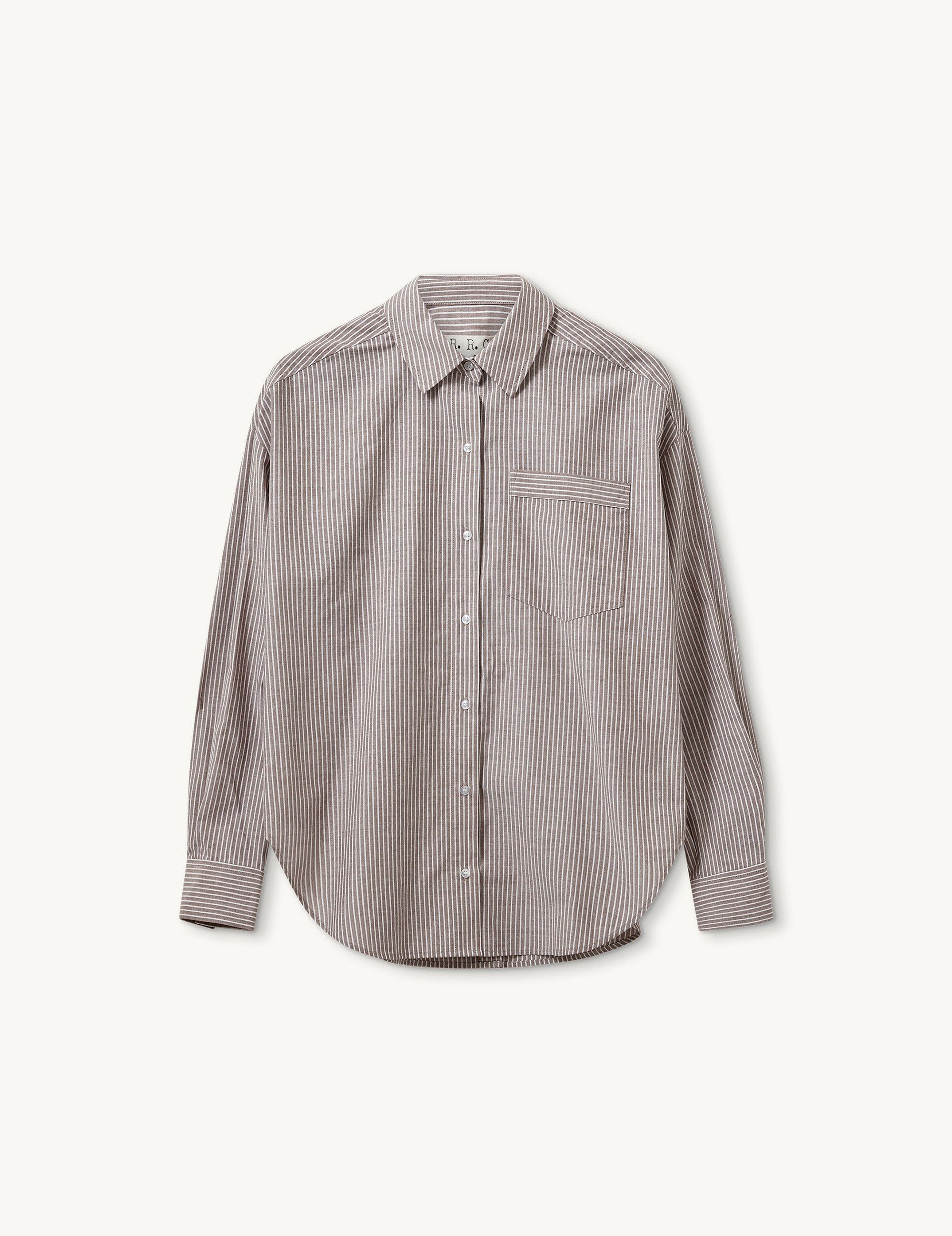 Steele Oversized Shirt Brown/White Stripes