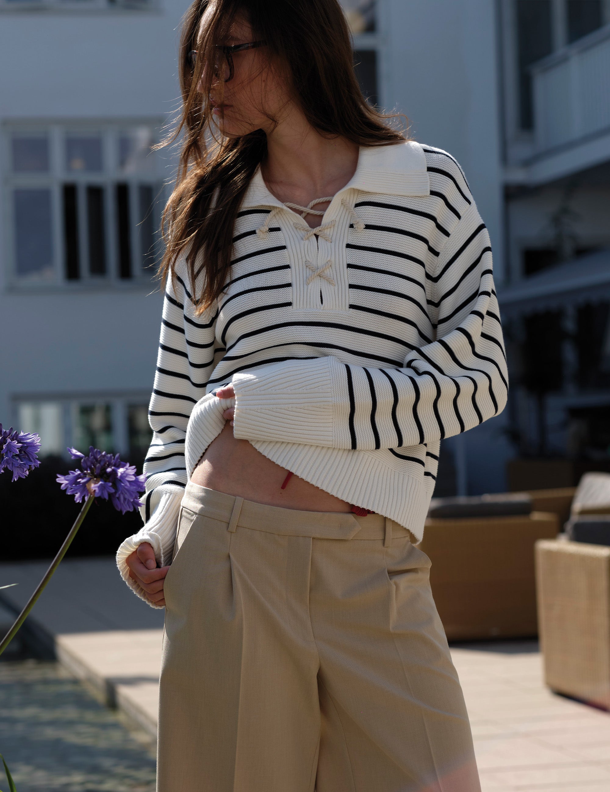 Taliana Sailor Sweater Cream/navy stripe