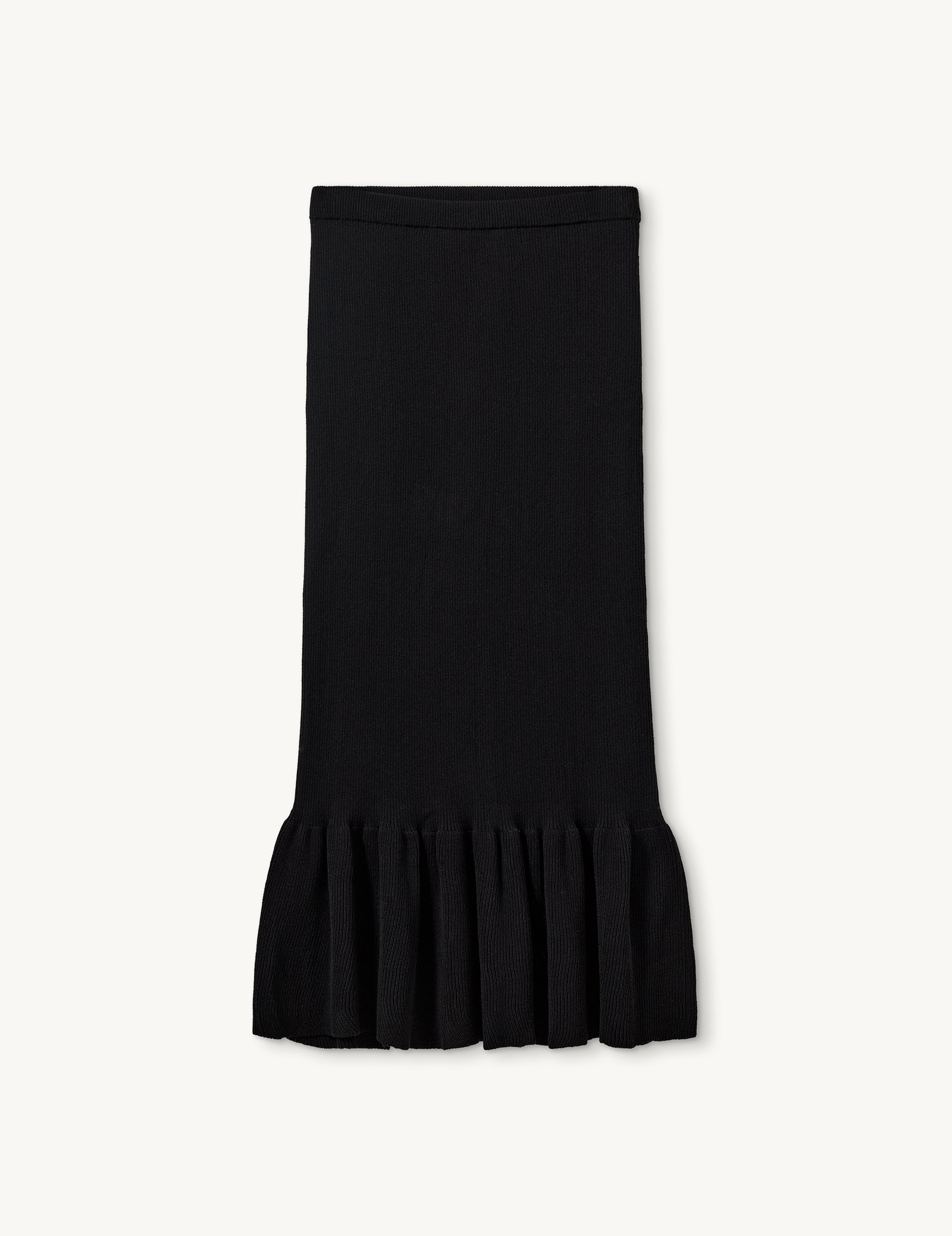 Taliana Rib Flare Skirt Black