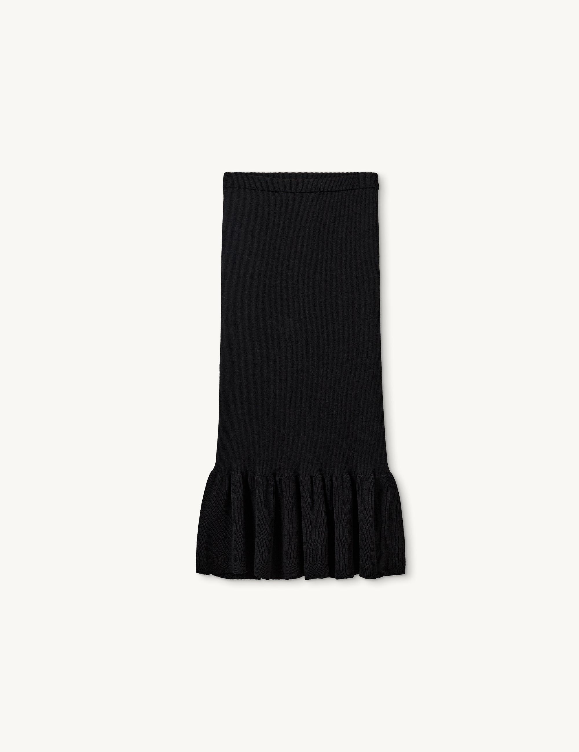 Taliana Rib Flare Skirt Black