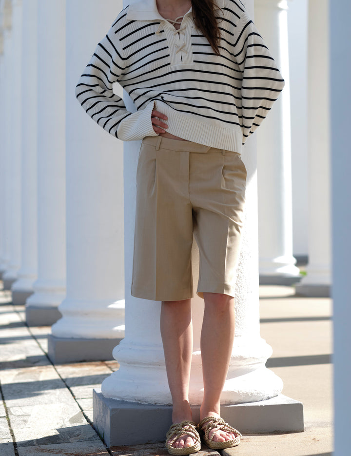 Scott Pleat Shorts Light Beige 32 / Light Beige