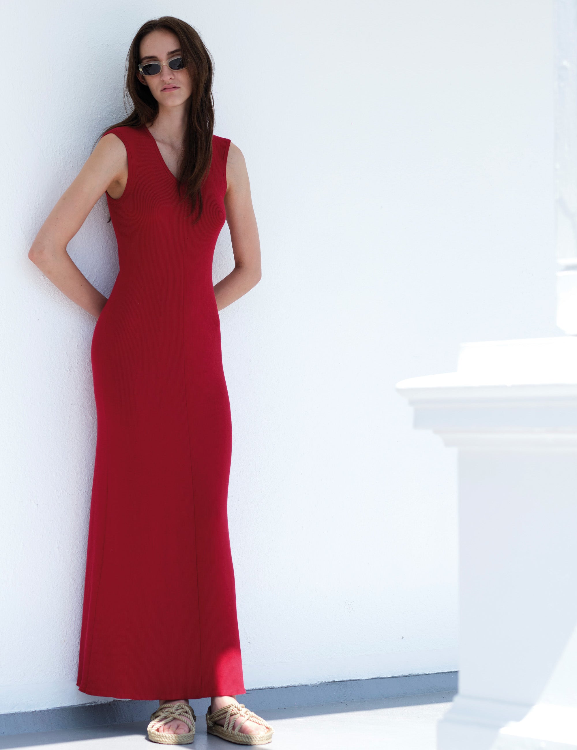 Taliana Rib Gown Red XXS / Red